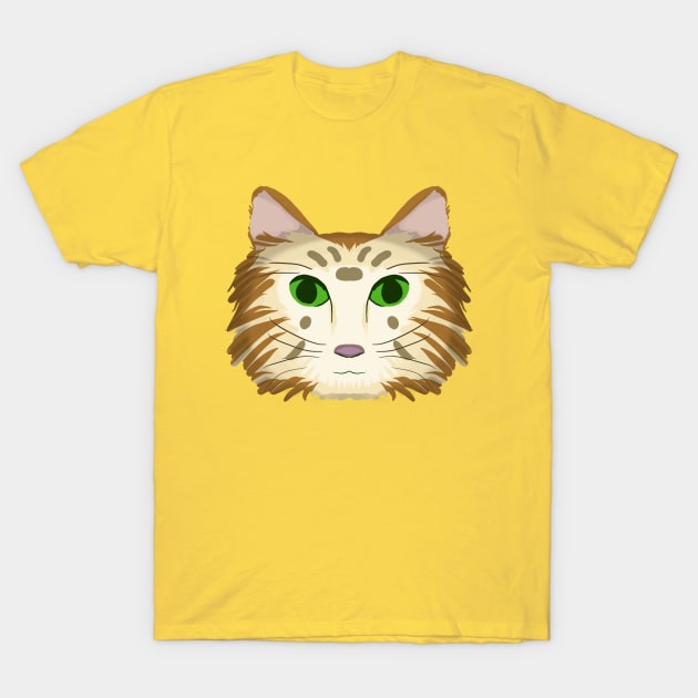 Cat Head Design Version 2 (natural fur) T-Shirt by VixenwithStripes